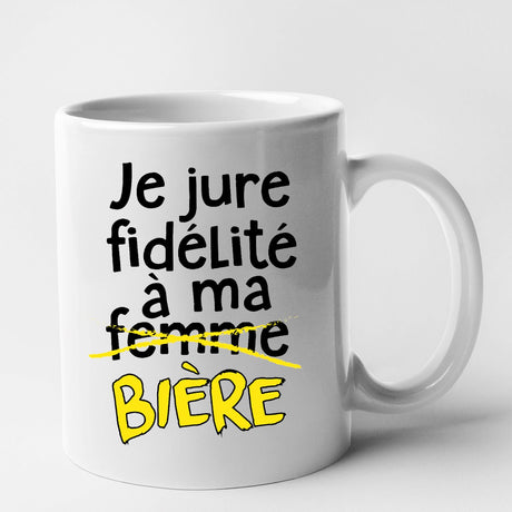 Mug Je jure fidélité à ma bière Blanc