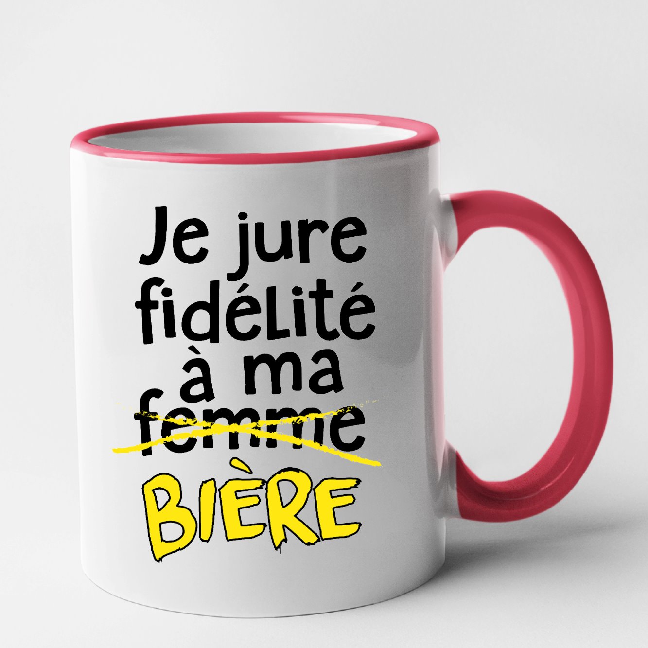 Mug Je jure fidélité à ma bière Rouge