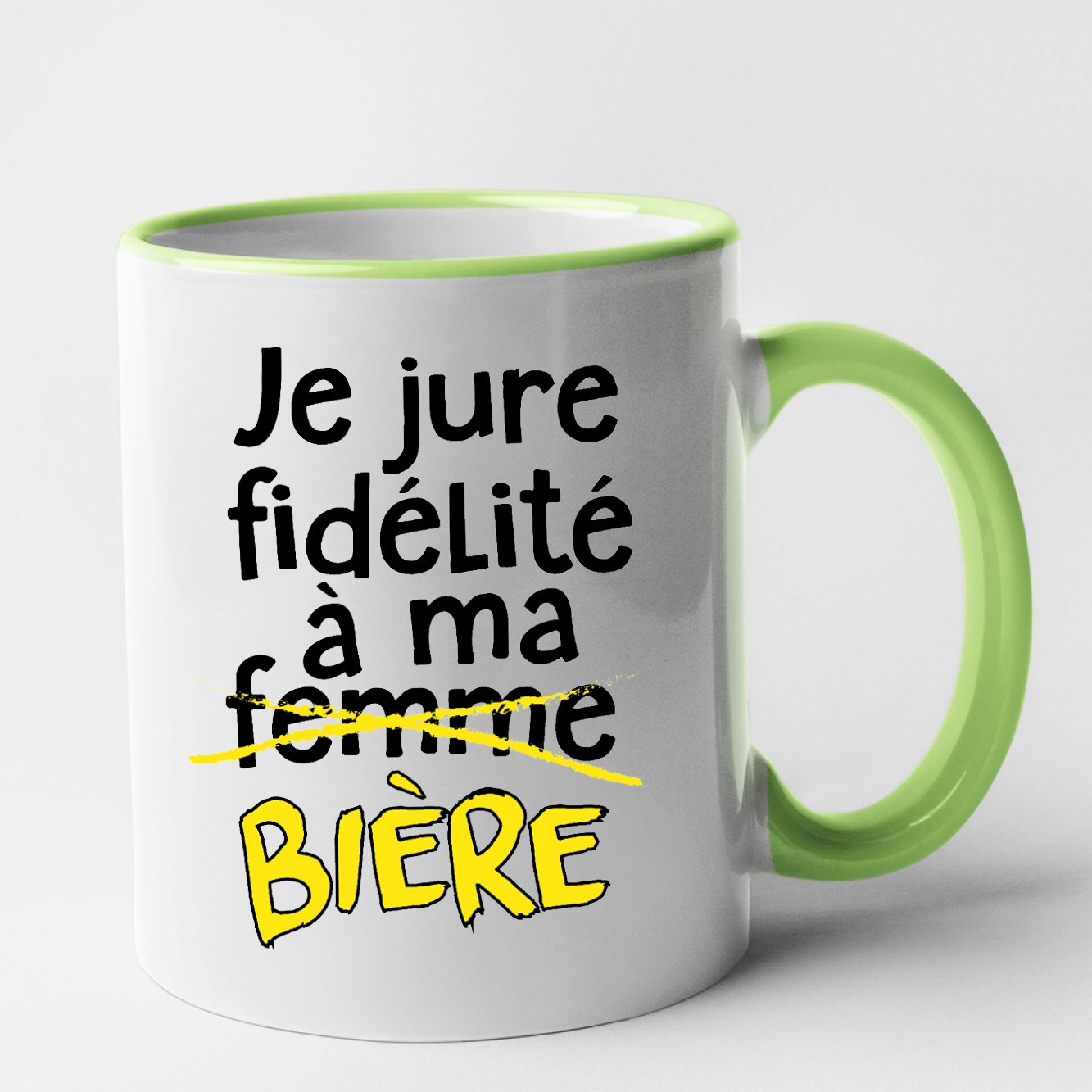 Mug Je jure fidélité à ma bière Vert