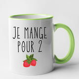 Mug Je mange pour 2 Vert