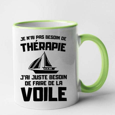 Mug Je n'ai pas besoin de thérapie juste de voile Vert