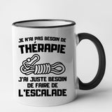 Mug Je n'ai pas besoin de thérapie juste d'escalade Noir