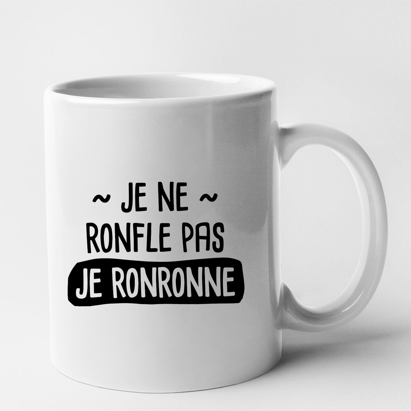 Mug Je ne ronfle pas je ronronne Blanc