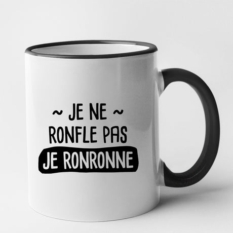 Mug Je ne ronfle pas je ronronne Noir