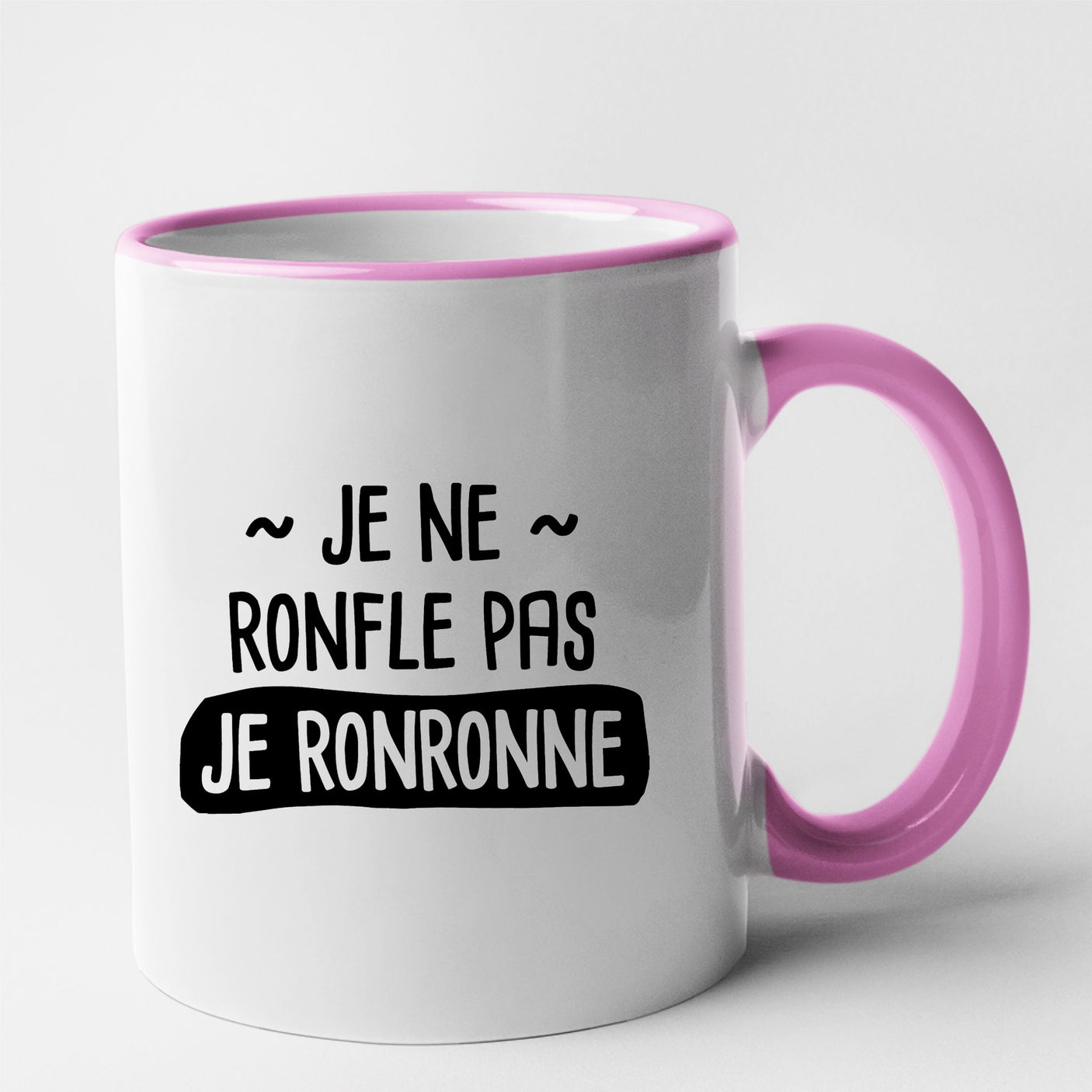 Mug Je ne ronfle pas je ronronne Rose