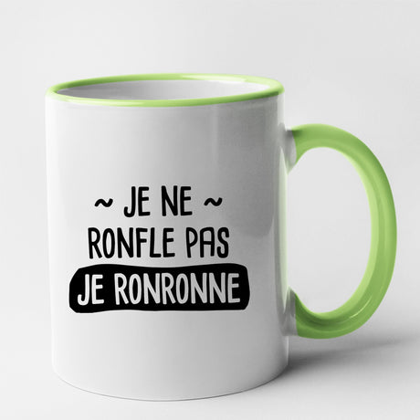 Mug Je ne ronfle pas je ronronne Vert