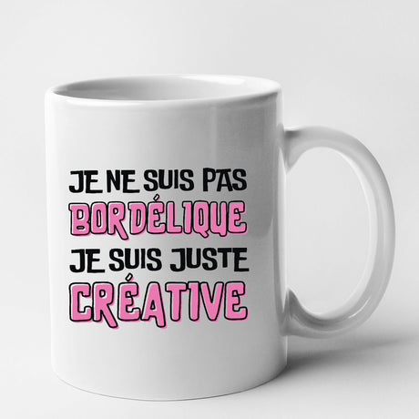 Mug Je ne suis pas bordélique je suis créative Blanc