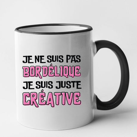 Mug Je ne suis pas bordélique je suis créative Noir