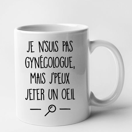 Mug Je ne suis pas gynécologue Blanc