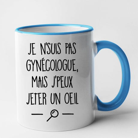 Mug Je ne suis pas gynécologue Bleu