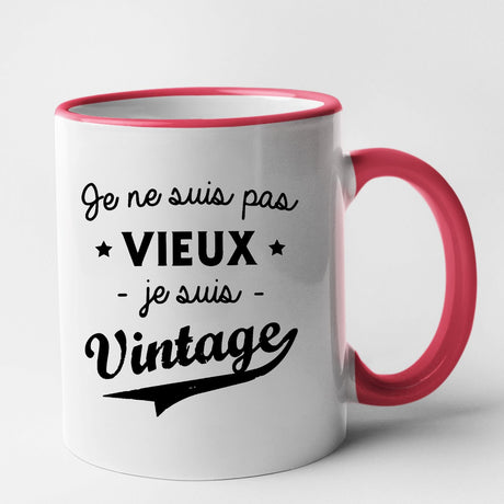 Mug Je ne suis pas vieux je suis vintage Rouge