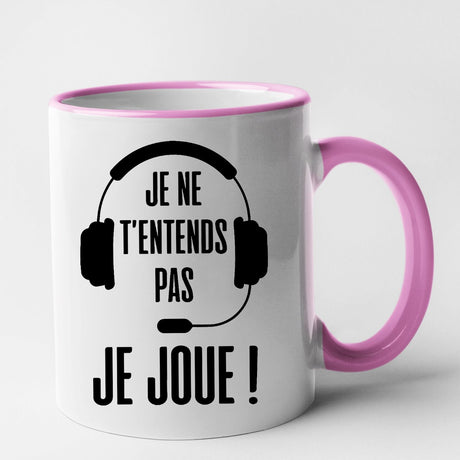 Mug Je ne t'entends pas je joue Rose