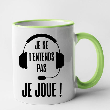 Mug Je ne t'entends pas je joue Vert