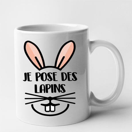 Mug Je pose des lapins Blanc