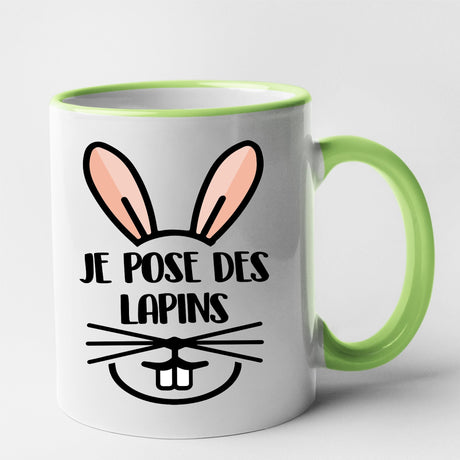 Mug Je pose des lapins Vert