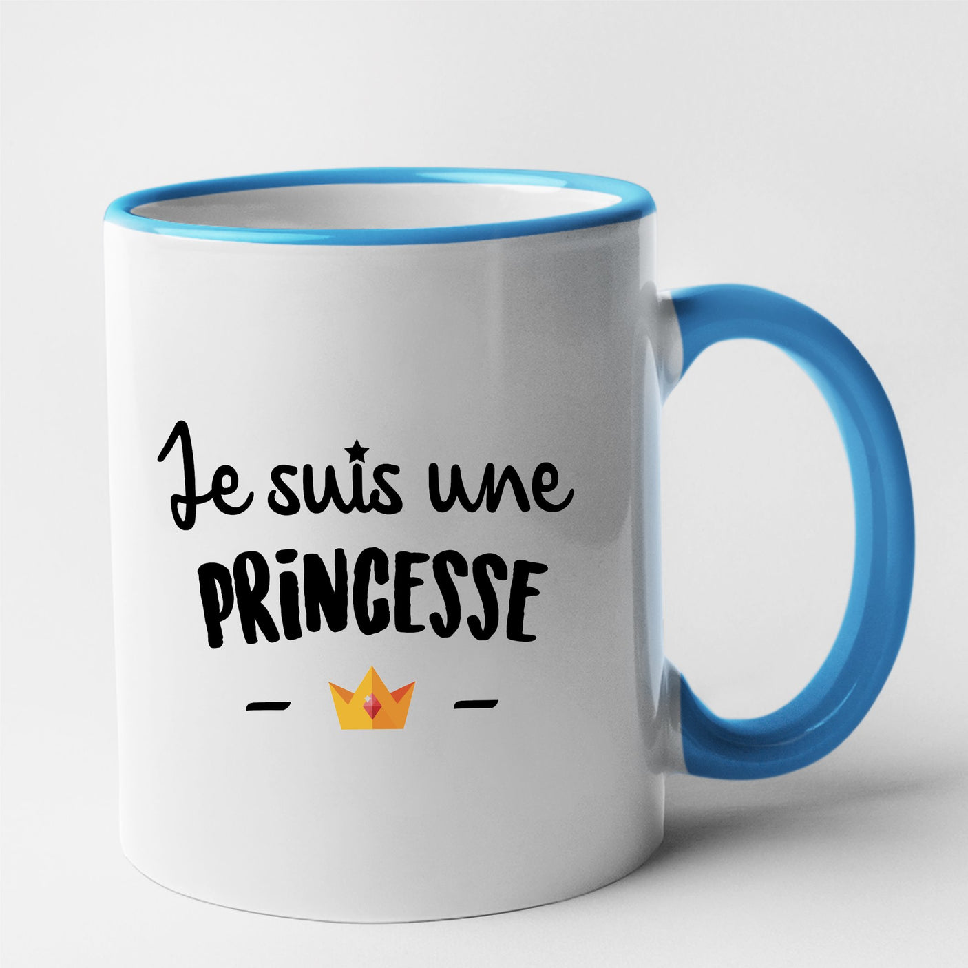 Mug Je suis une princesse Bleu