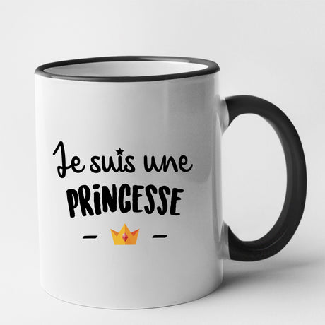 Mug Je suis une princesse Noir