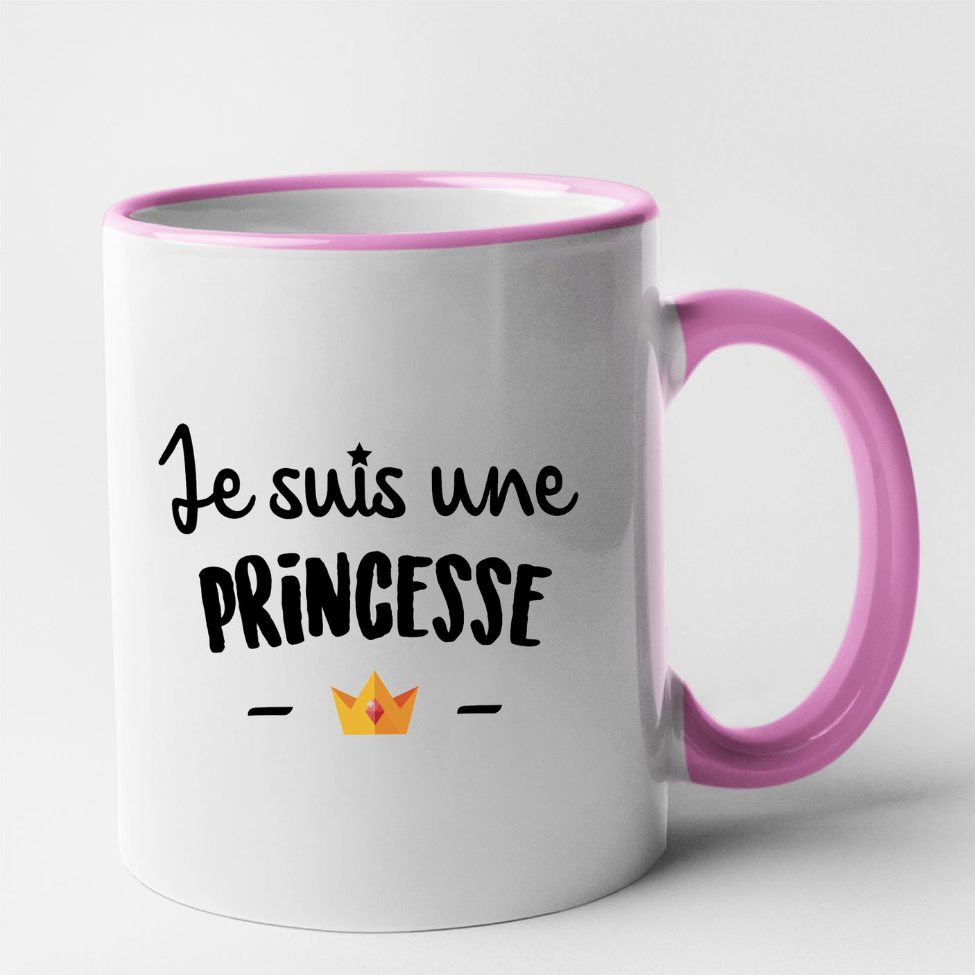 Mug Je suis une princesse Rose