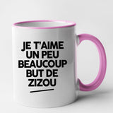 Mug Je t'aime un peu beaucoup but de Zizou Rose