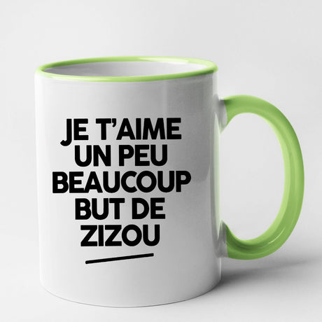 Mug Je t'aime un peu beaucoup but de Zizou Vert