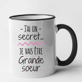 Mug Je vais être grande soeur Noir