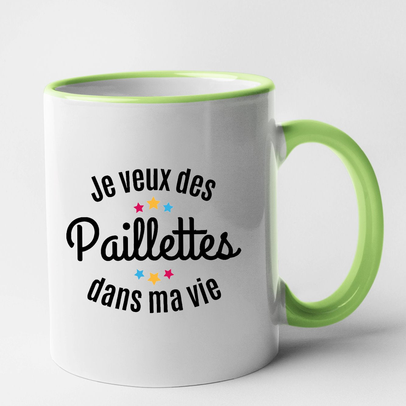 Mug Je veux des paillettes dans ma vie Vert