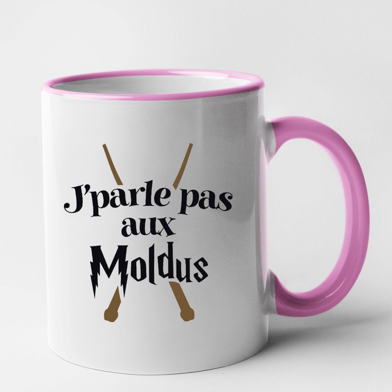 Mug J'parle pas aux Moldus Rose