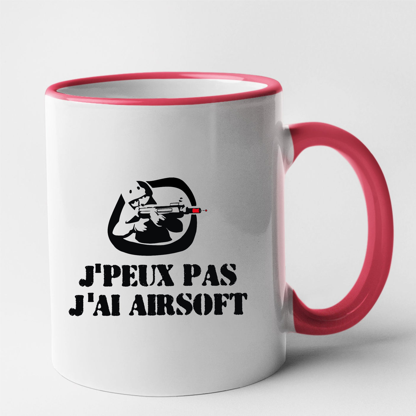 Mug J'peux pas j'ai airsoft Rouge