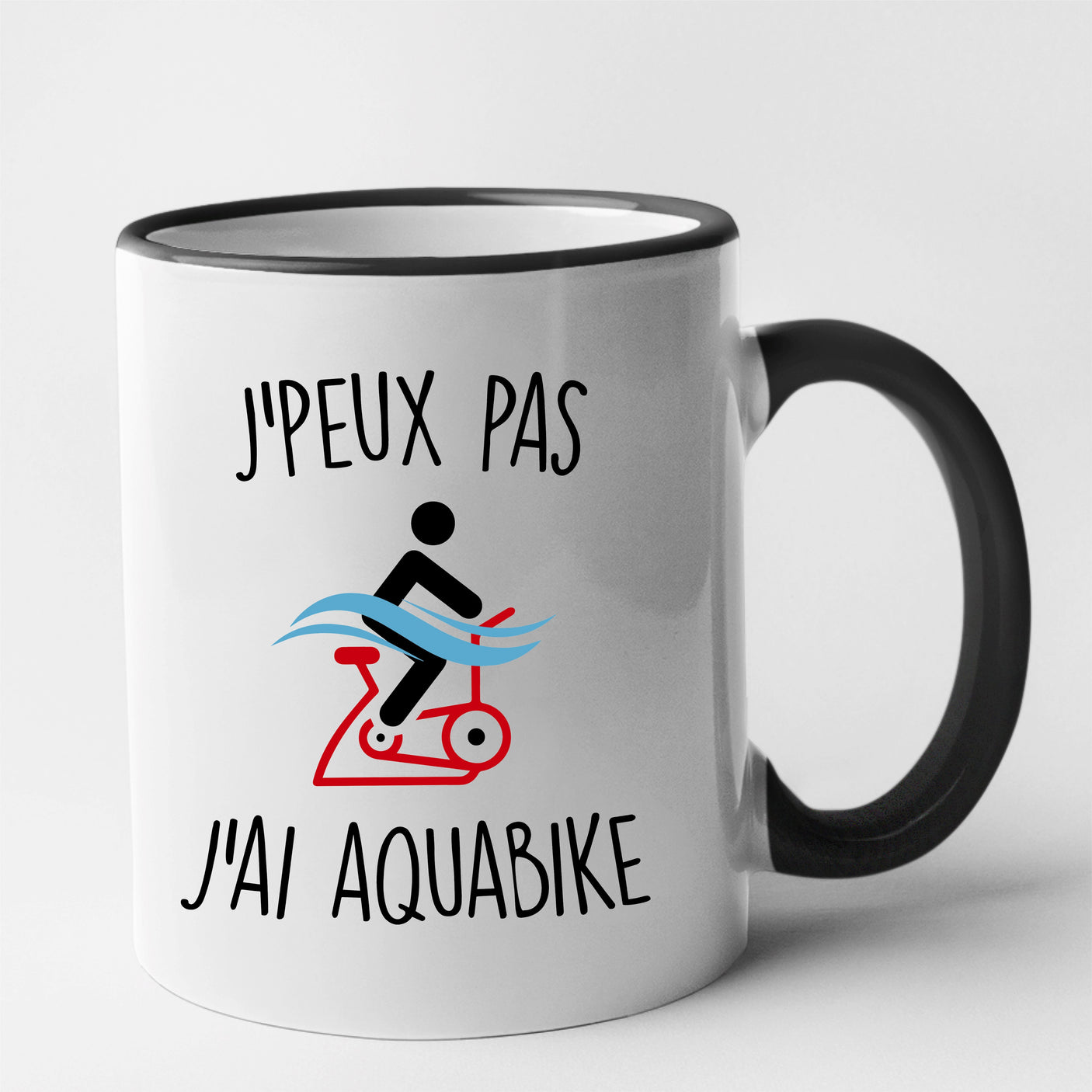 Mug J'peux pas j'ai aquabike Noir