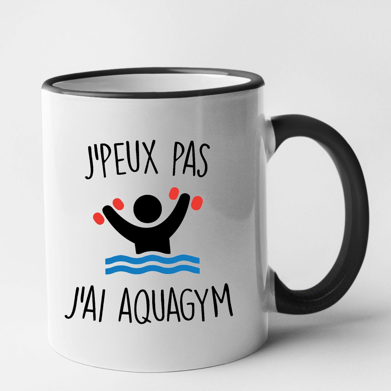 Mug J'peux pas j'ai aquagym Noir