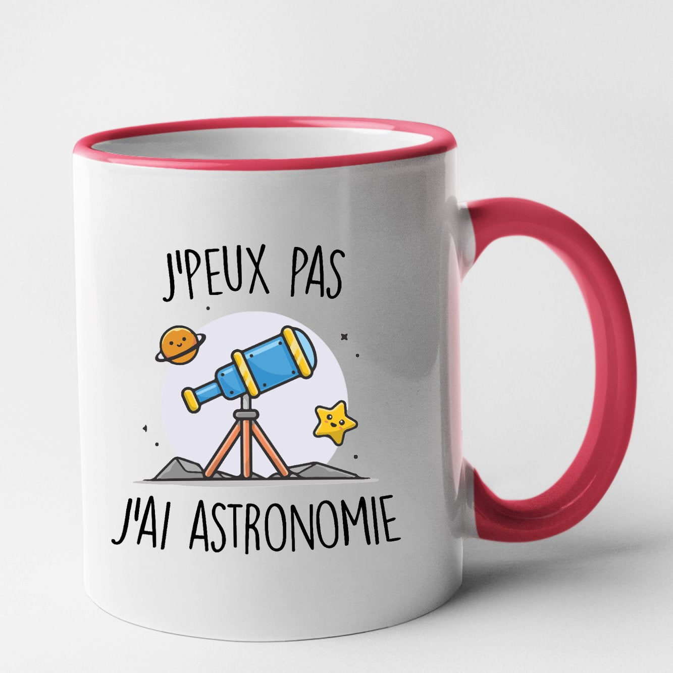 Mug J'peux pas j'ai astronomie Rouge