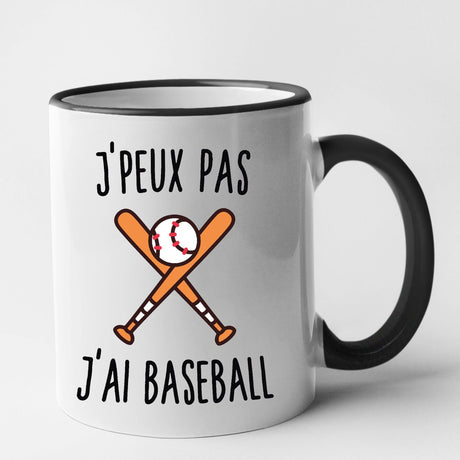 Mug J'peux pas j'ai baseball Noir