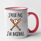 Mug J'peux pas j'ai baseball Rouge