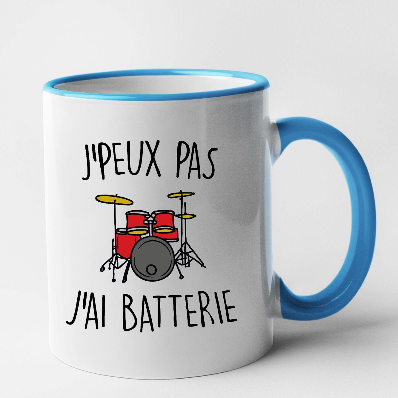 Mug J'peux pas j'ai batterie Bleu