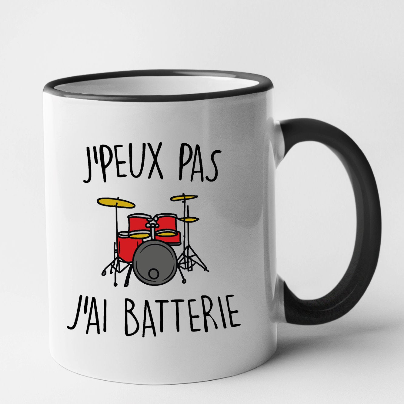 Mug J'peux pas j'ai batterie Noir