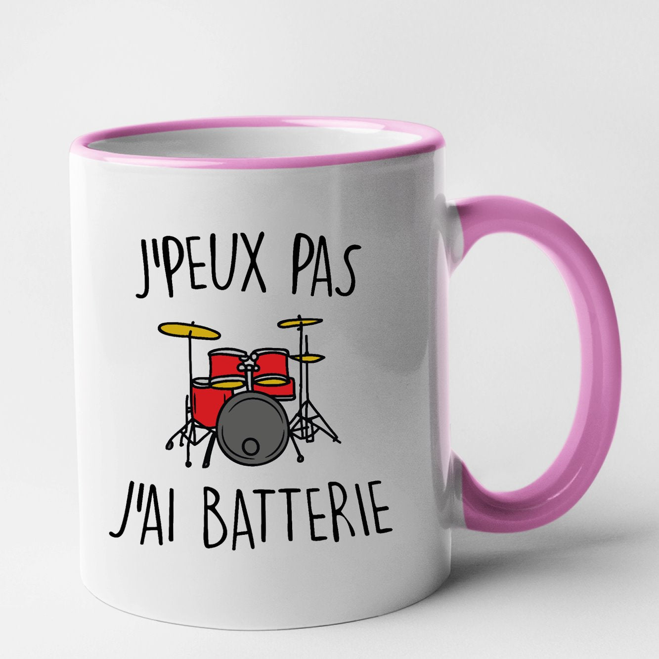 Mug J'peux pas j'ai batterie Rose