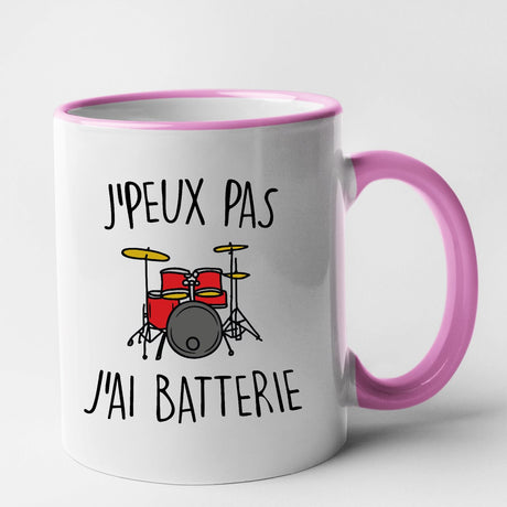 Mug J'peux pas j'ai batterie Rose