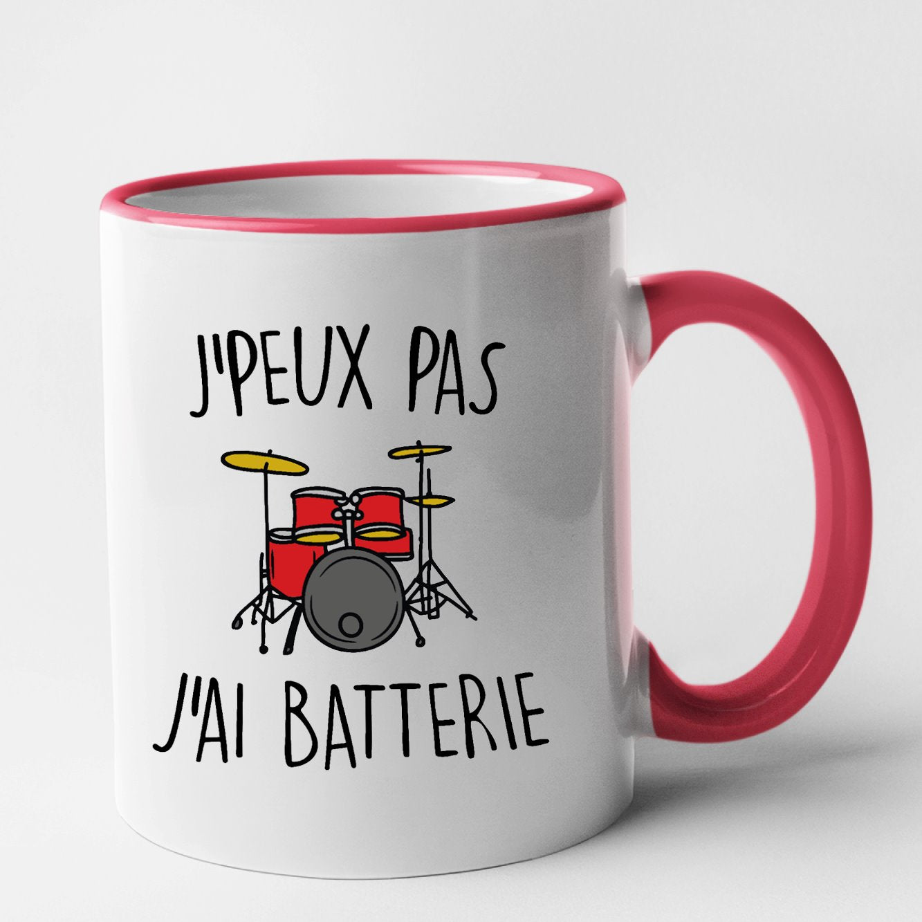 Mug J'peux pas j'ai batterie Rouge