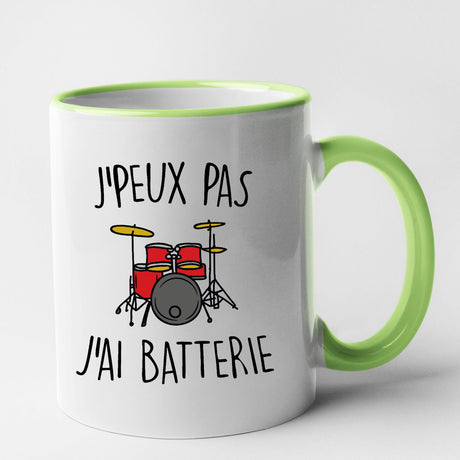 Mug J'peux pas j'ai batterie Vert