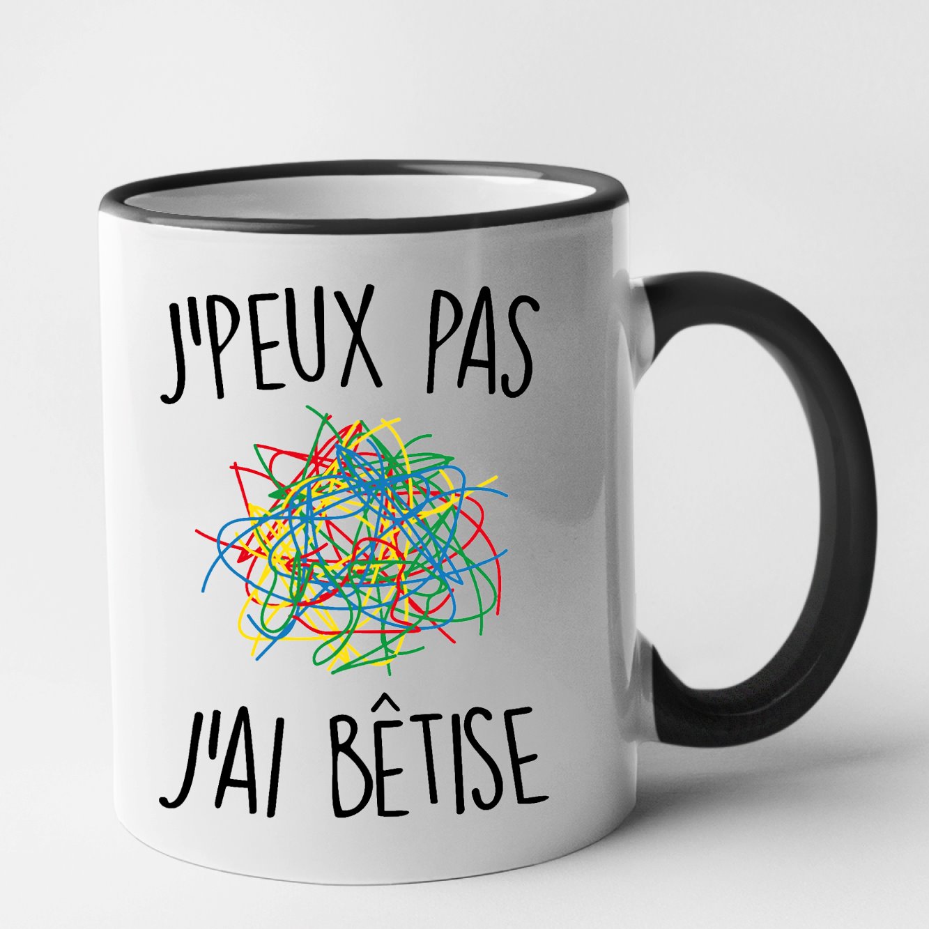 Mug J'peux pas j'ai bêtise Noir