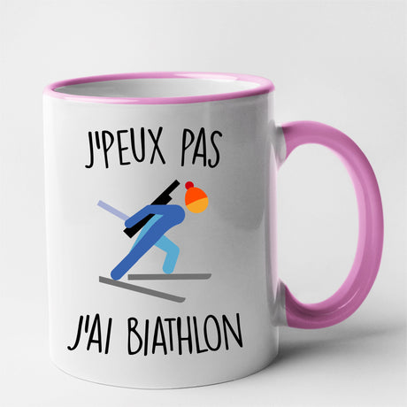 Mug J'peux pas j'ai biathlon Rose