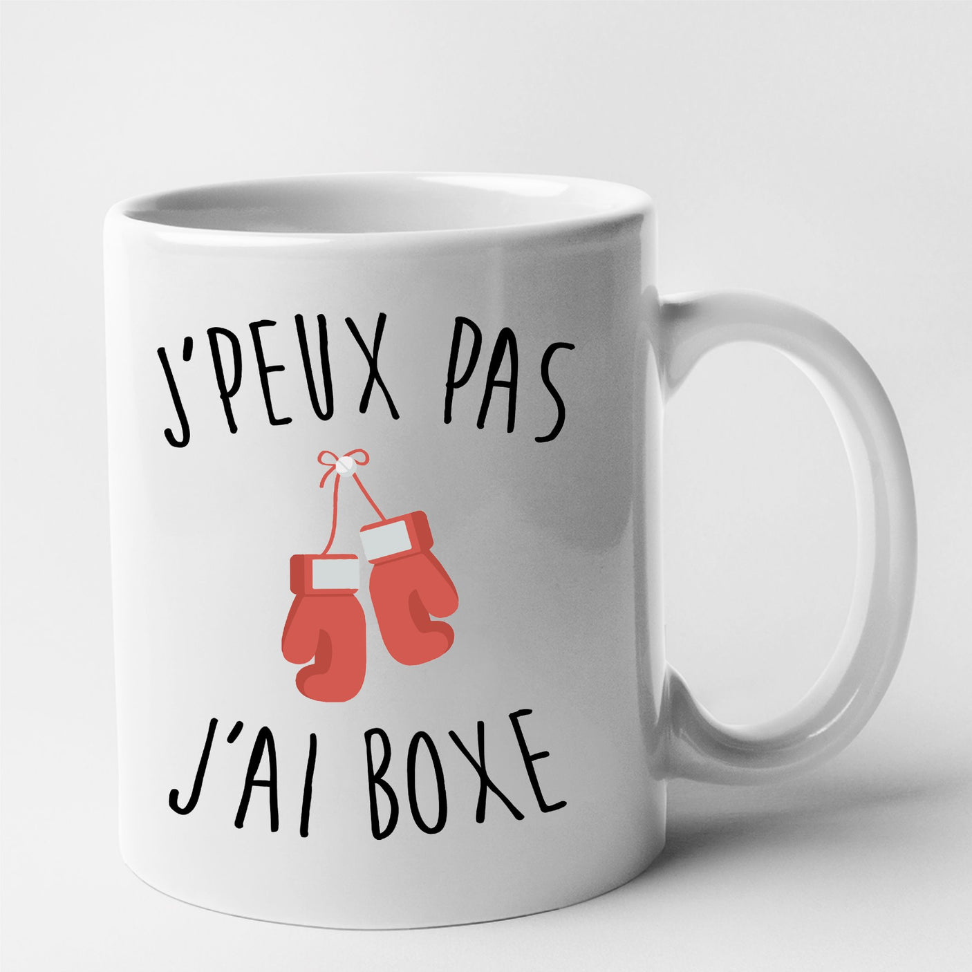 Mug J'peux pas j'ai boxe Blanc