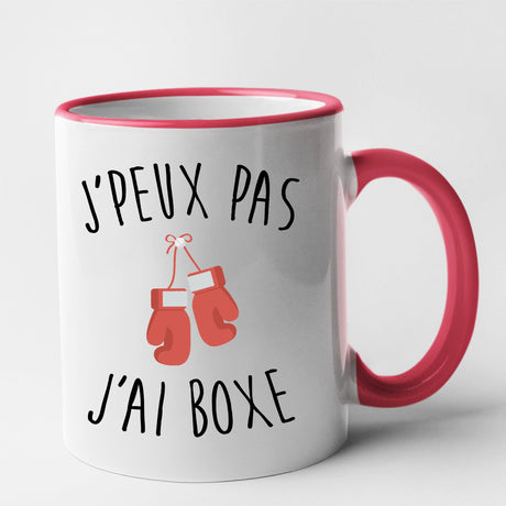 Mug J'peux pas j'ai boxe Rouge