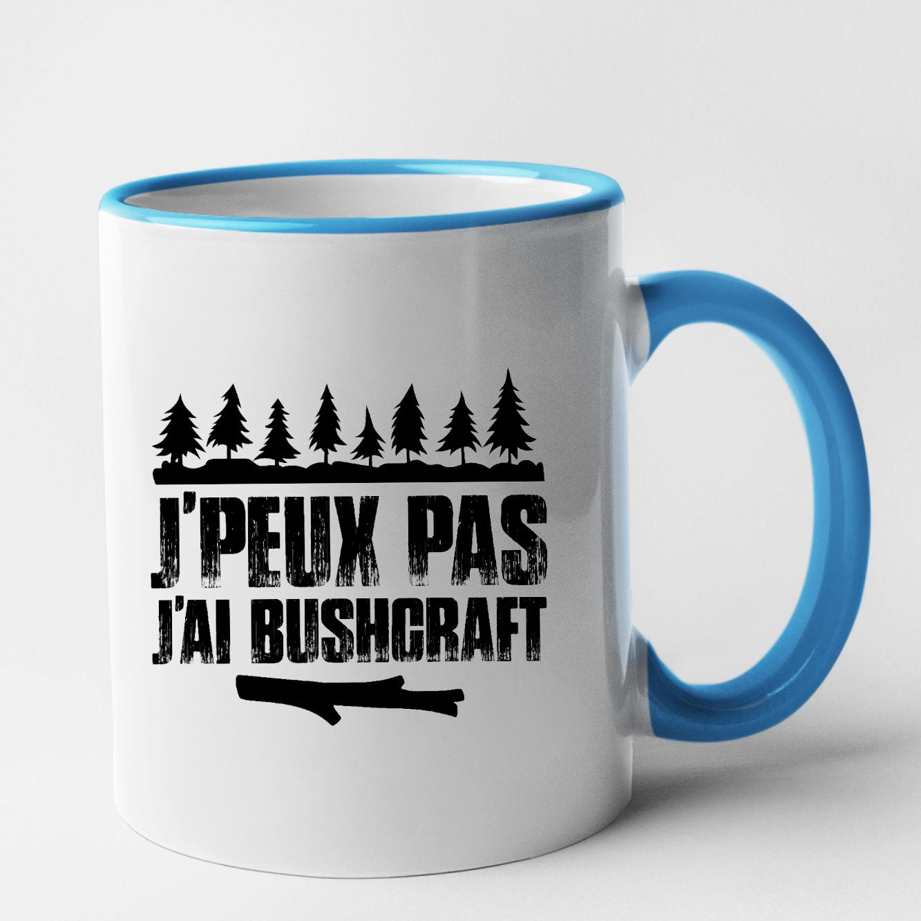 Mug J'peux pas j'ai bushcraft Bleu