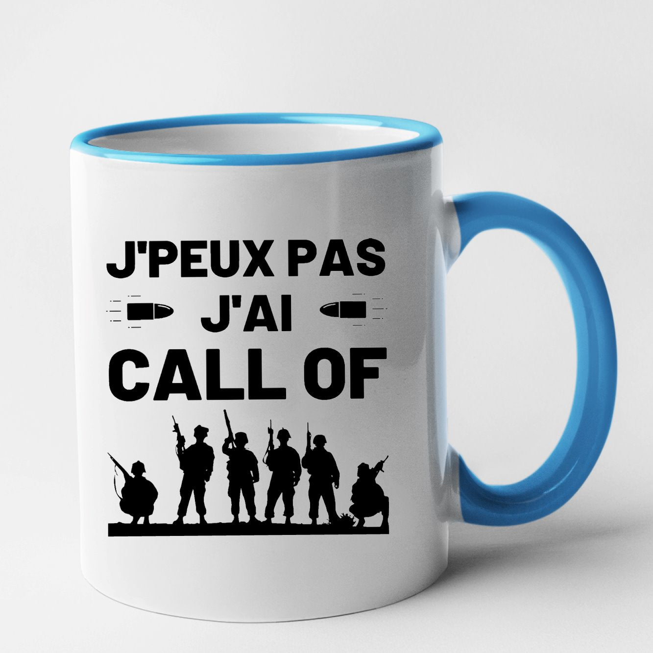 Mug J'peux pas j'ai call of Bleu