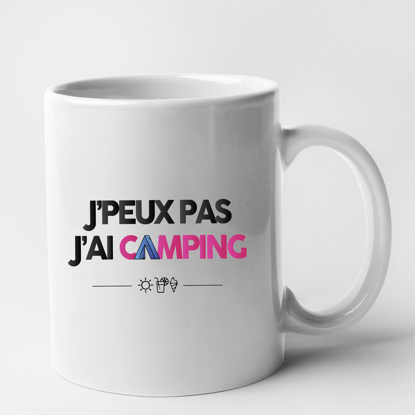 Mug J'peux pas j'ai camping Blanc