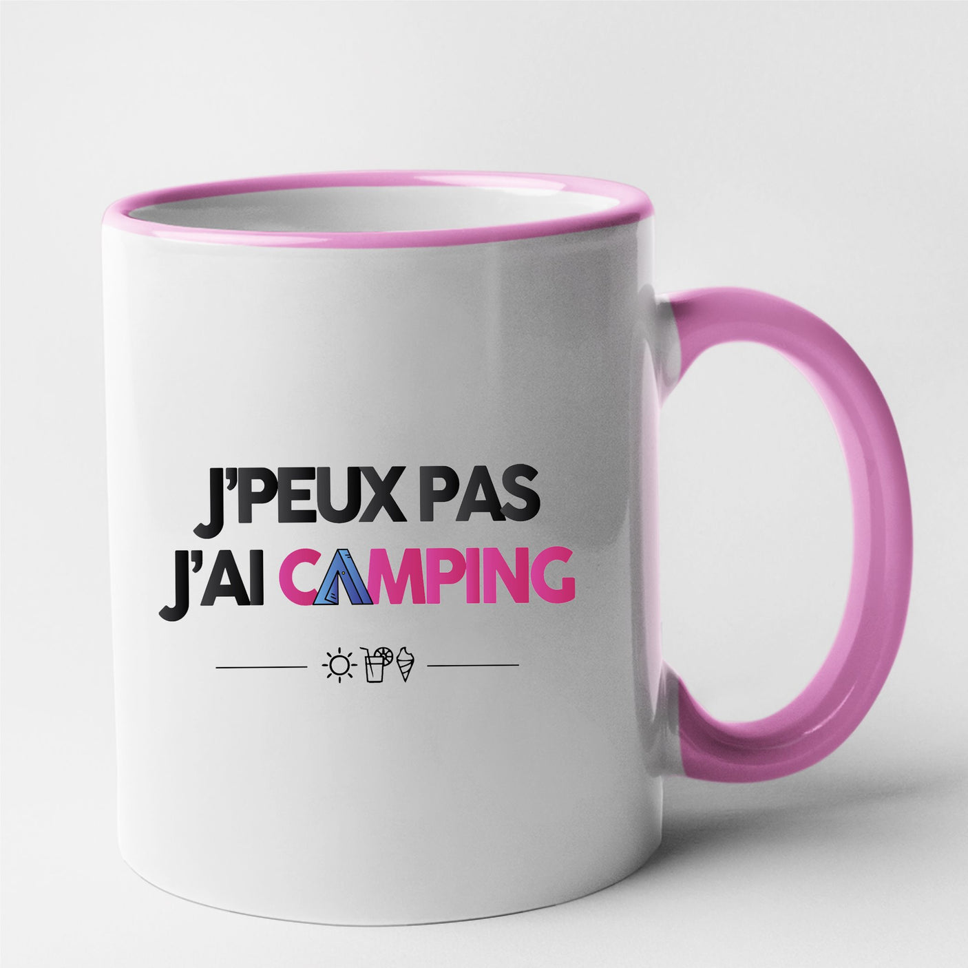 Mug J'peux pas j'ai camping Rose