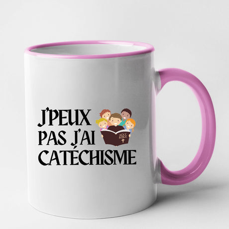 Mug J'peux pas j'ai catéchisme Rose