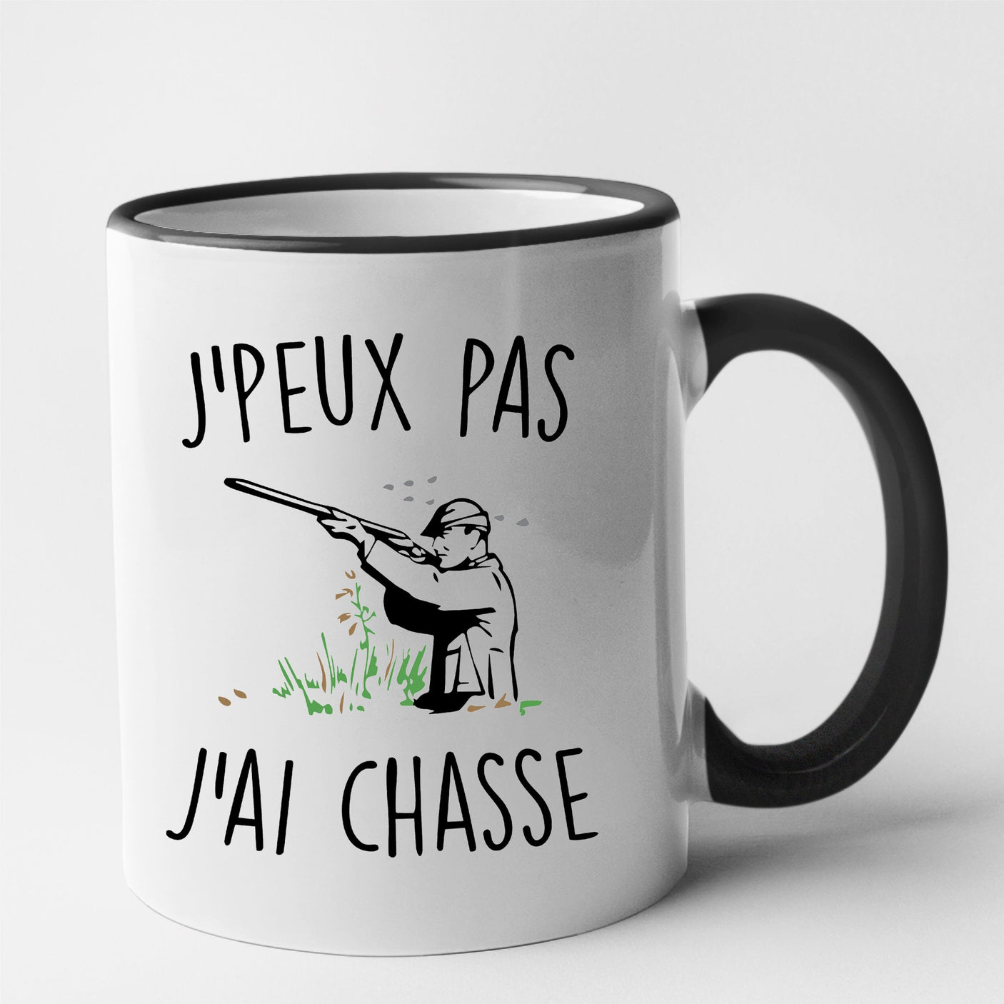 Mug J'peux pas j'ai chasse Noir