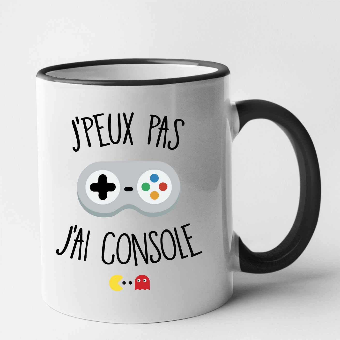 Mug J'peux pas j'ai console Noir